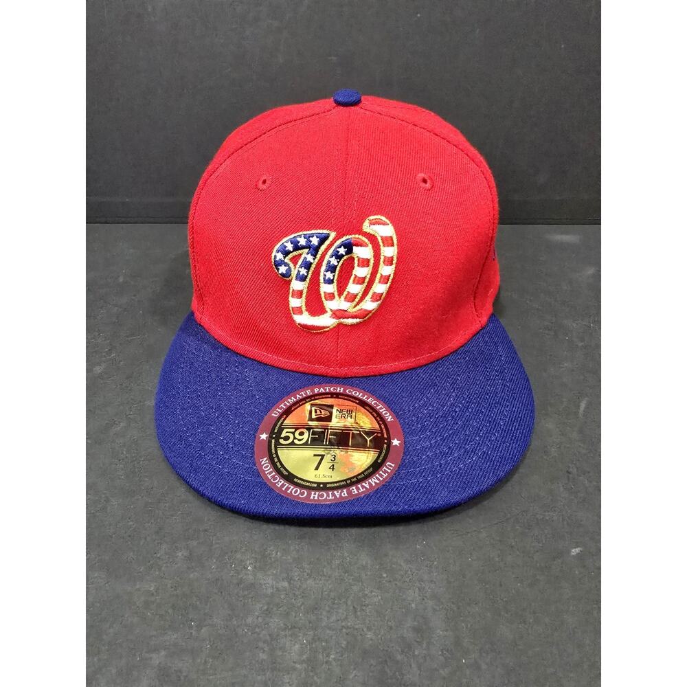 New Era 59FIFTY Washington Nationals Hat 7 3/4 USA Flag Underbrim Ultimate Patch